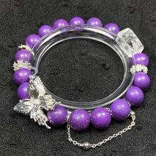 Load image into Gallery viewer, 10MM Lepidolite Bracelet Stainless Steel Accessories Purple Gemstone Crystal Jewelry