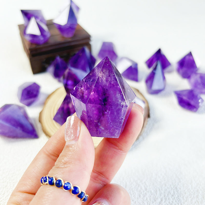 Natural Amethyst Cupcake Point Small Size Purple Crystal Tower Home Decoration