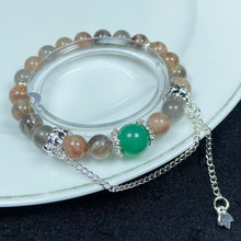 Load image into Gallery viewer, 8MM Peach Moonstone Design Bracelet Reiki Healing Energy Fashion Gemstone Women Jewelry