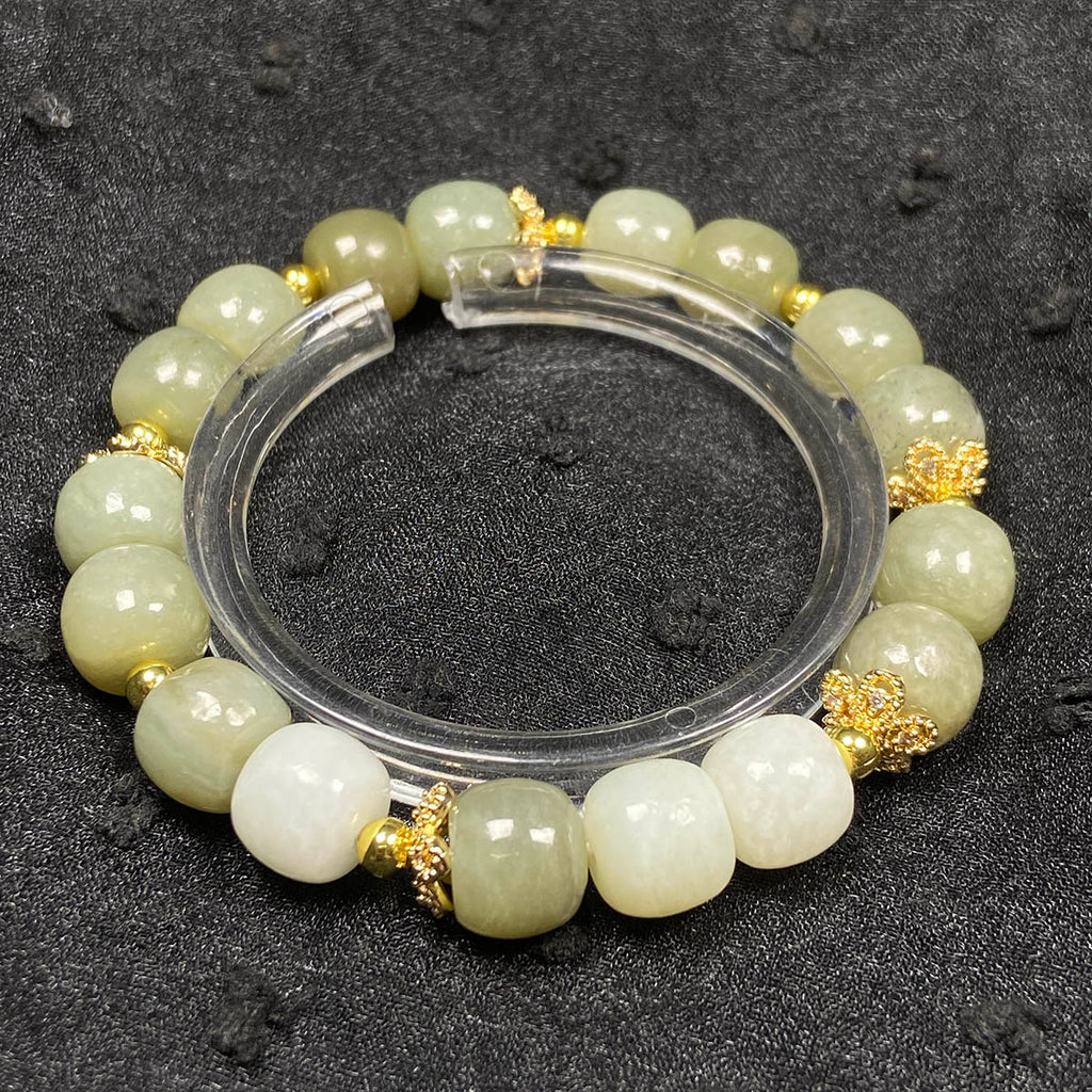 10mm Green Jade Beaded Bracelet Reiki Crystal Healing Energy Jewelry Gemstone