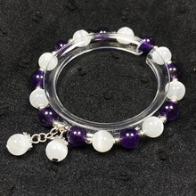 Load image into Gallery viewer, 8mm Amethyst Sselenite Bracelet Handmade Women Healing Gemstone Crystal Strand Bangles Jewelry