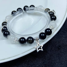 Load image into Gallery viewer, 8mm Golden Obsidian Bead Moonstone Bracelet Elastic Reiki Jewelry Polished Fashion Bangle