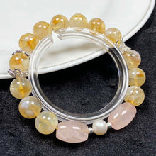 Load image into Gallery viewer, Cloud Citrine Bracelet Rose Quartz Crystal Reiki Healing Energy Gemstone Women Jewelry
