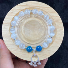 Load image into Gallery viewer, 8mm Selenite Blue Apatite Healing Crystal Bracelet With Pendant Girls Women Jewelry Accessories