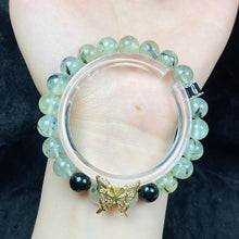 Load image into Gallery viewer, 8mm Prehnite Beads Butterfly Accessory Bracelet Women Elegant Round Green Grape Jewelry