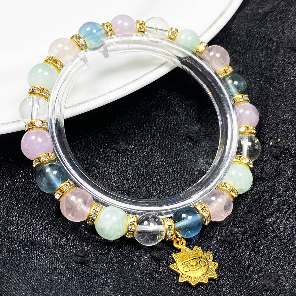 Colorful Crystal Beaded Sun Accessory Design Bracelet Girls Party Wedding Jewelry