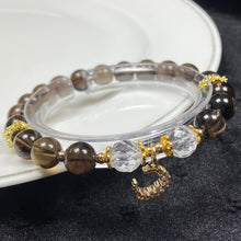 Load image into Gallery viewer, 8MM Smoky Quartz Bead With Moon Accessory Design Bracelet Girls Women Jewelry
