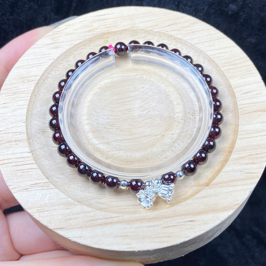 5mm Garnet Beads Design Bracelets Lucky Energy Healing Gemstone Jewelry Charm
