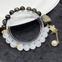 Load image into Gallery viewer, Golden Obsidian Nine Tailed Fox 8MM Moonstone Bead Design Bracelet Accessory Women Fashion Jewellry