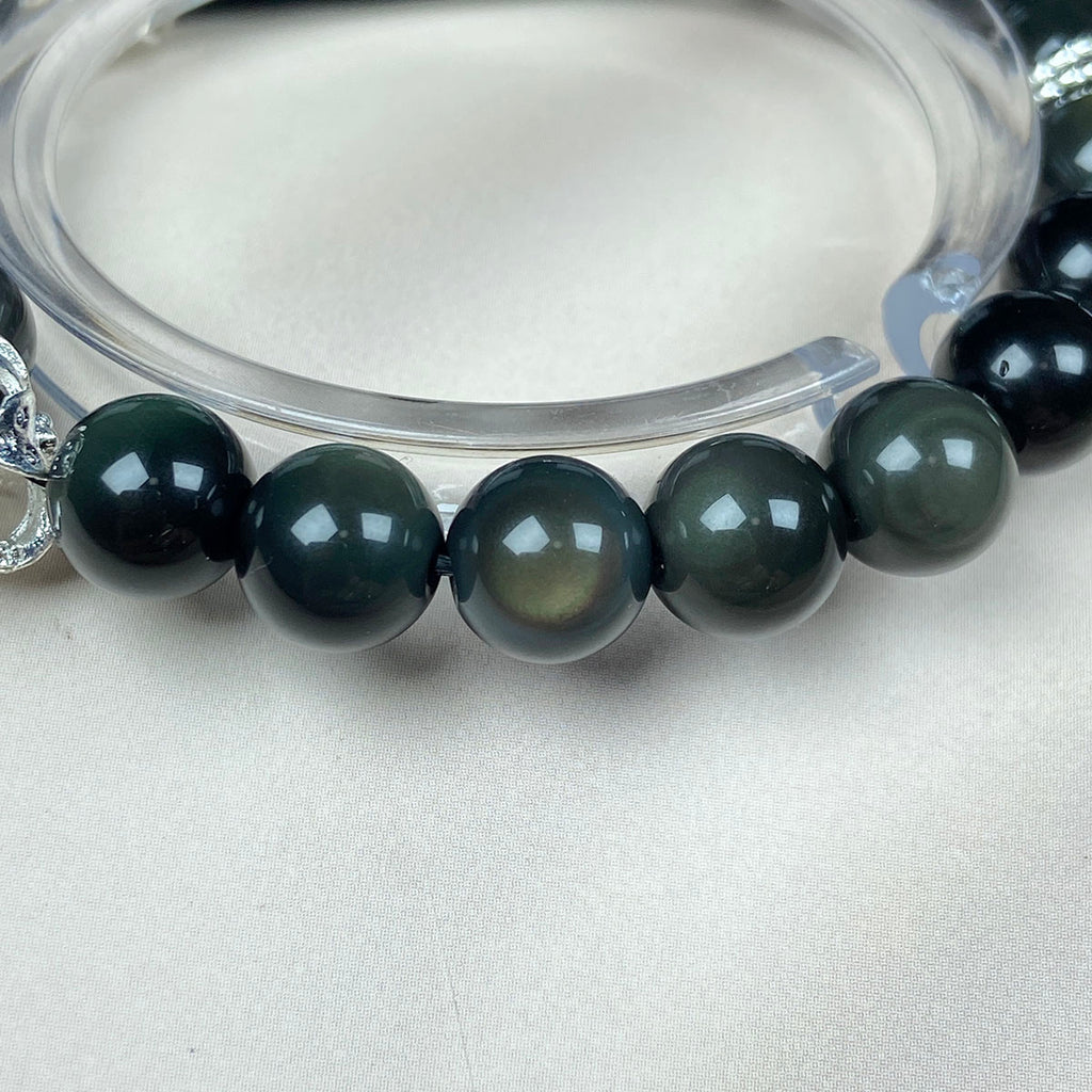 8MM Rainbow Obsidian Bracelets For Women Fashion Colorful Crystal Beaded Jewellry