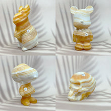 Load image into Gallery viewer, Orange Calcite Cartoon Carving Reiki Crystal Healing Mineral Ornaments Home Decoration