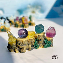 Load image into Gallery viewer, New crystal cartoon/animals/fruit carving set fluotite/opalite/obsidian stone carvings