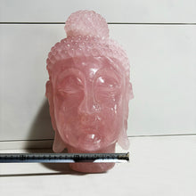 Load image into Gallery viewer, Natural rose quartz buddha head handmade pink crystal carving Home decoration