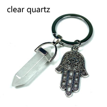 Load image into Gallery viewer, Different Materials Crystal Keyring (Yellow Tiger Eye &amp; Clear Quartz &amp; Amethyst &amp; Green Aventuurine &amp; Dalmation）