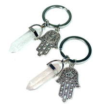 Load image into Gallery viewer, Different Materials Crystal Keyring (Yellow Tiger Eye &amp; Clear Quartz &amp; Amethyst &amp; Green Aventuurine &amp; Dalmation）