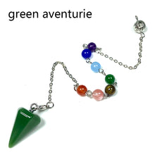 Load image into Gallery viewer, Different Materials Crystal Pendulum (Yellow Tiger Eye &amp; Clear Quartz &amp; Amethyst &amp; Green Aventuurine ）