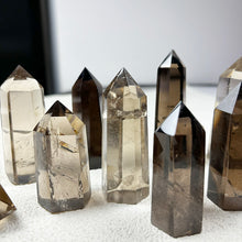 Load image into Gallery viewer, smoky quartz tower gray Hexagonal prism crystal point home decoration
