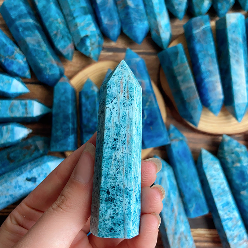 Natural Blue Apatite Tower /Point