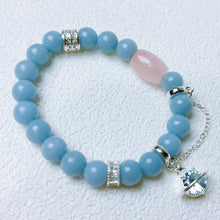 Load image into Gallery viewer, 8mm Angelite Stone Bracelet Hand Designed Crystal Jewelry