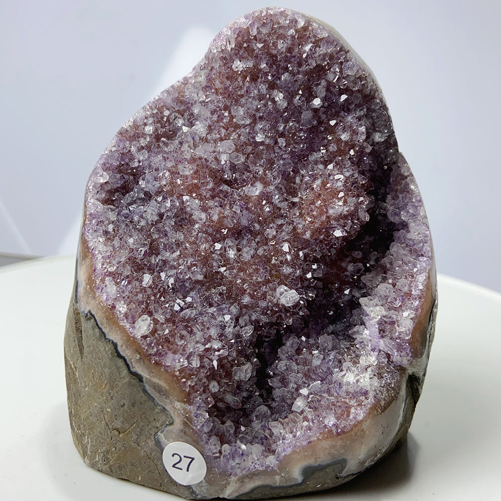 1PC Colourful Amethyst Cluster Geode Decoration Crystal Free Form Ornaments