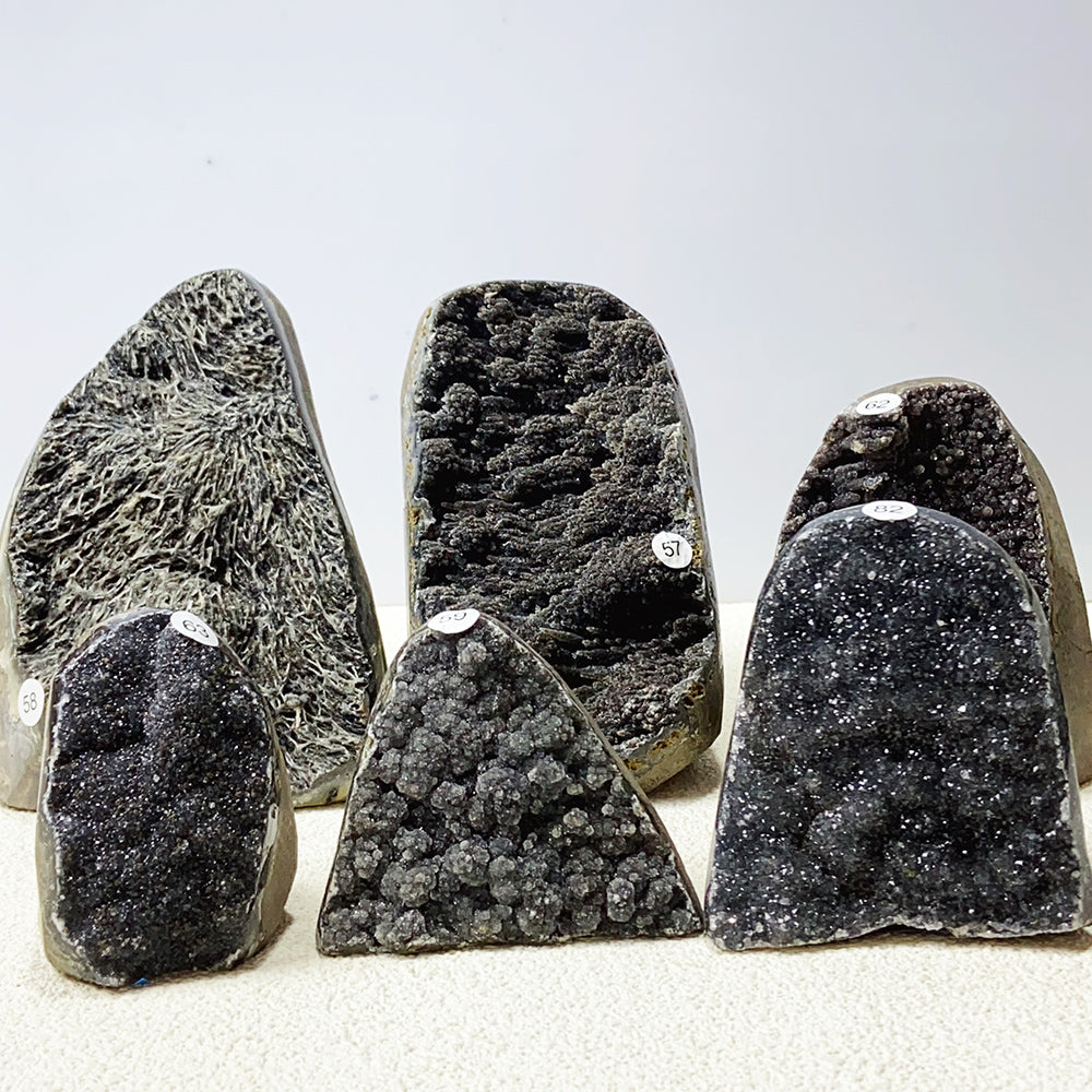 Black Forest Amethyst Cluster Geode Ornament Crystal Druzy Stone Decoration