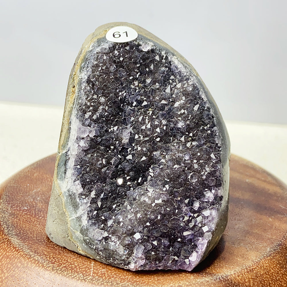 Black Forest Amethyst Cluster Geode Ornament Crystal Druzy Stone Decoration