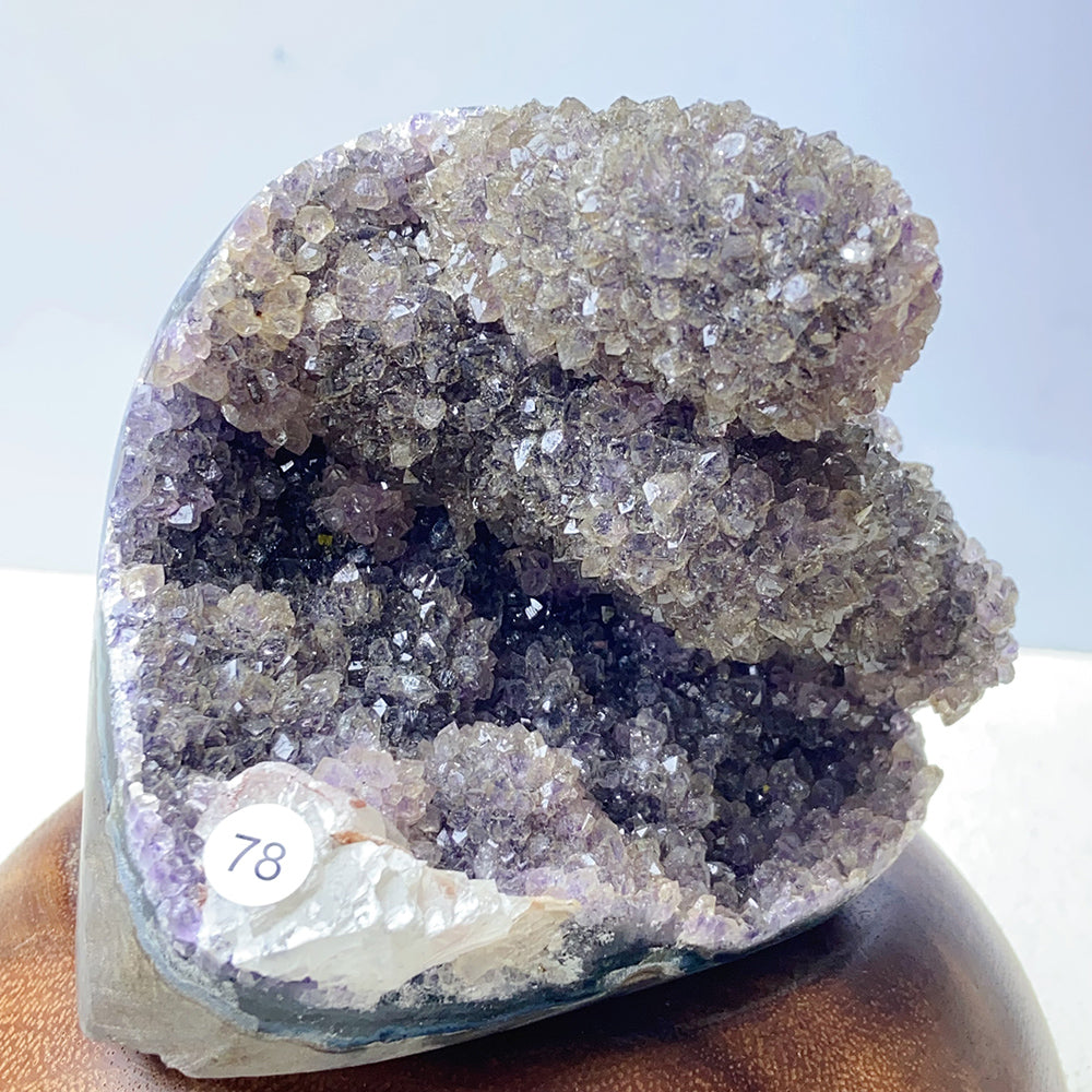 Black Forest Amethyst Cluster Geode Ornament Crystal Druzy Stone Decoration