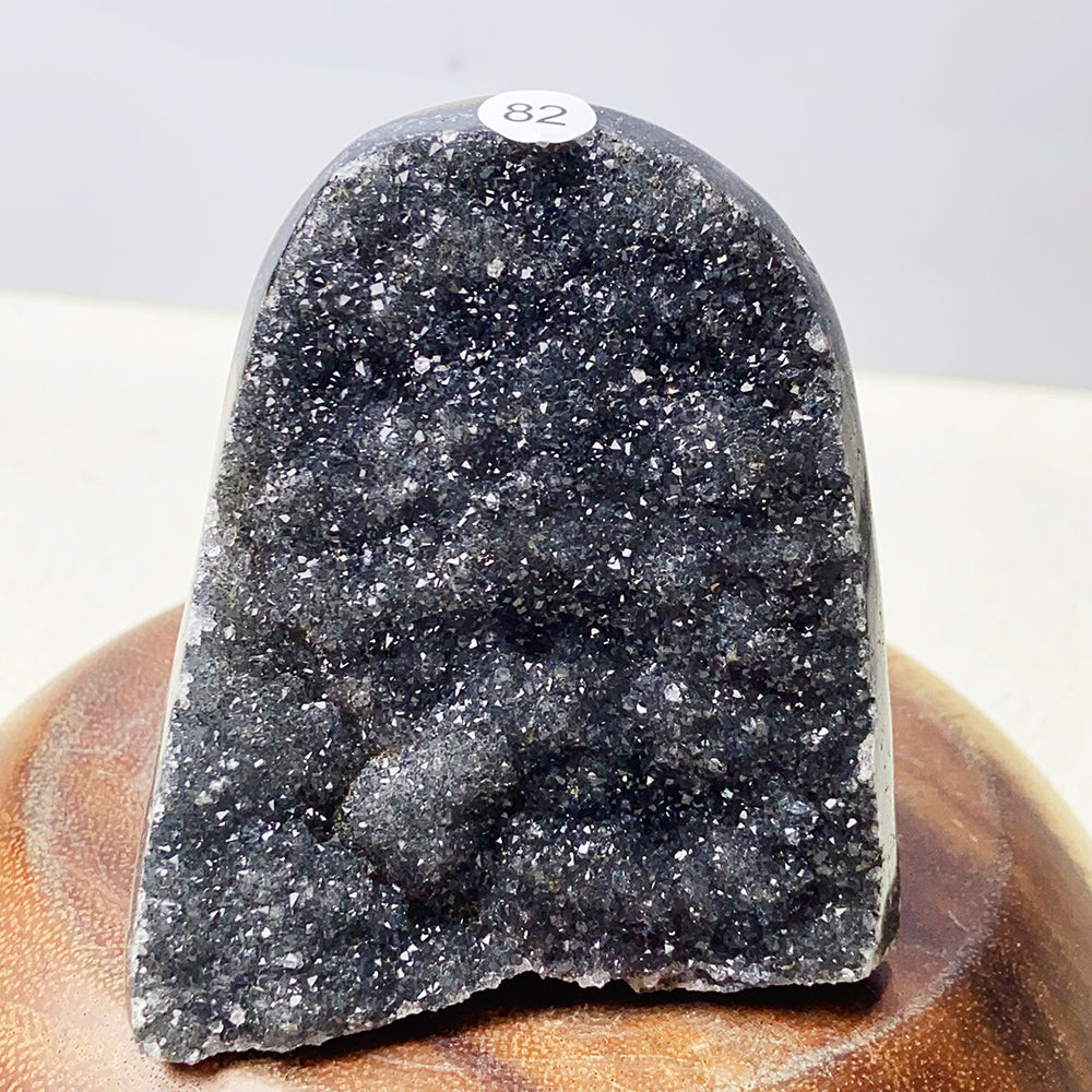 Black Forest Amethyst Cluster Geode Ornament Crystal Druzy Stone Decoration