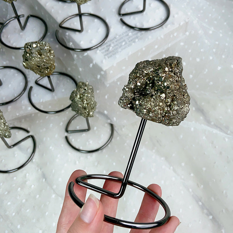 Natural Pyrite Raw Stone With Stand