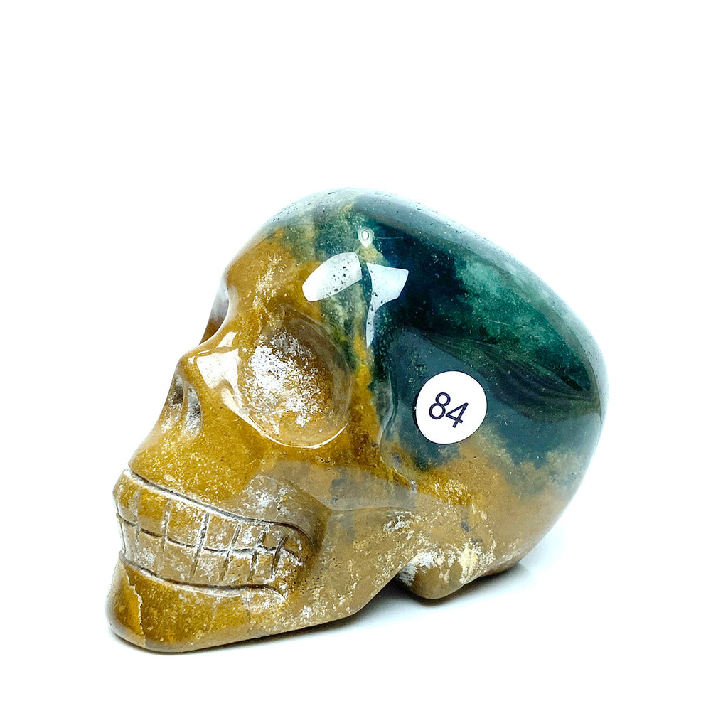 Ocean Jasper Skull Crystal Minerals Reiki Craft Energy Healing Meditation Spiritual Home Decoration