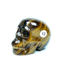 Load image into Gallery viewer, Yellow Tiger Eye Stones Skull Shape Reiki Crystals Healing Energy Quartz Statue Home Decoration
