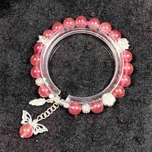 Load image into Gallery viewer, 8MM Strawberry Quartz Bracelet Women Handmade Stretch Bangles Reiki Healing Gemstone Wedding Jewelry