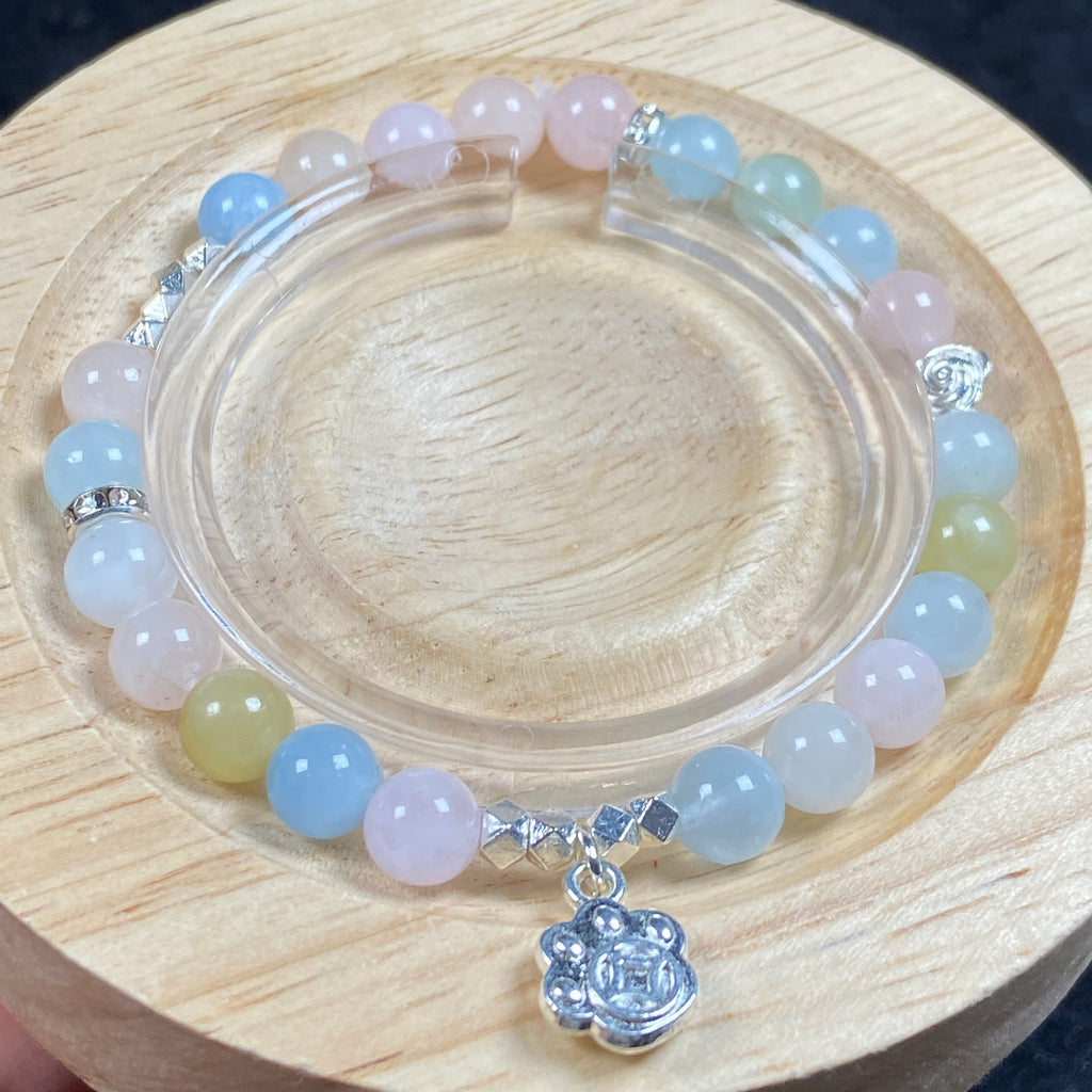 6mm Round Beads Multicolor Morganite Bracelet Reiki Crystal Healing Stones Fashion Accessories