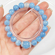 Load image into Gallery viewer, 9MM Aquamarines Bracelets Single Circle Crystal Gemstone Romantic Casual Yoga Jewelry
