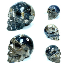 Load image into Gallery viewer, Volcano Agate Skull Reiki Craft Energy Healing Meditation Spiritual Minerals Home Decoration