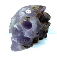 Load image into Gallery viewer, Amethyst Cluster Skull Carved Healing Living Minerals Gemstone Minerals Room Decoration