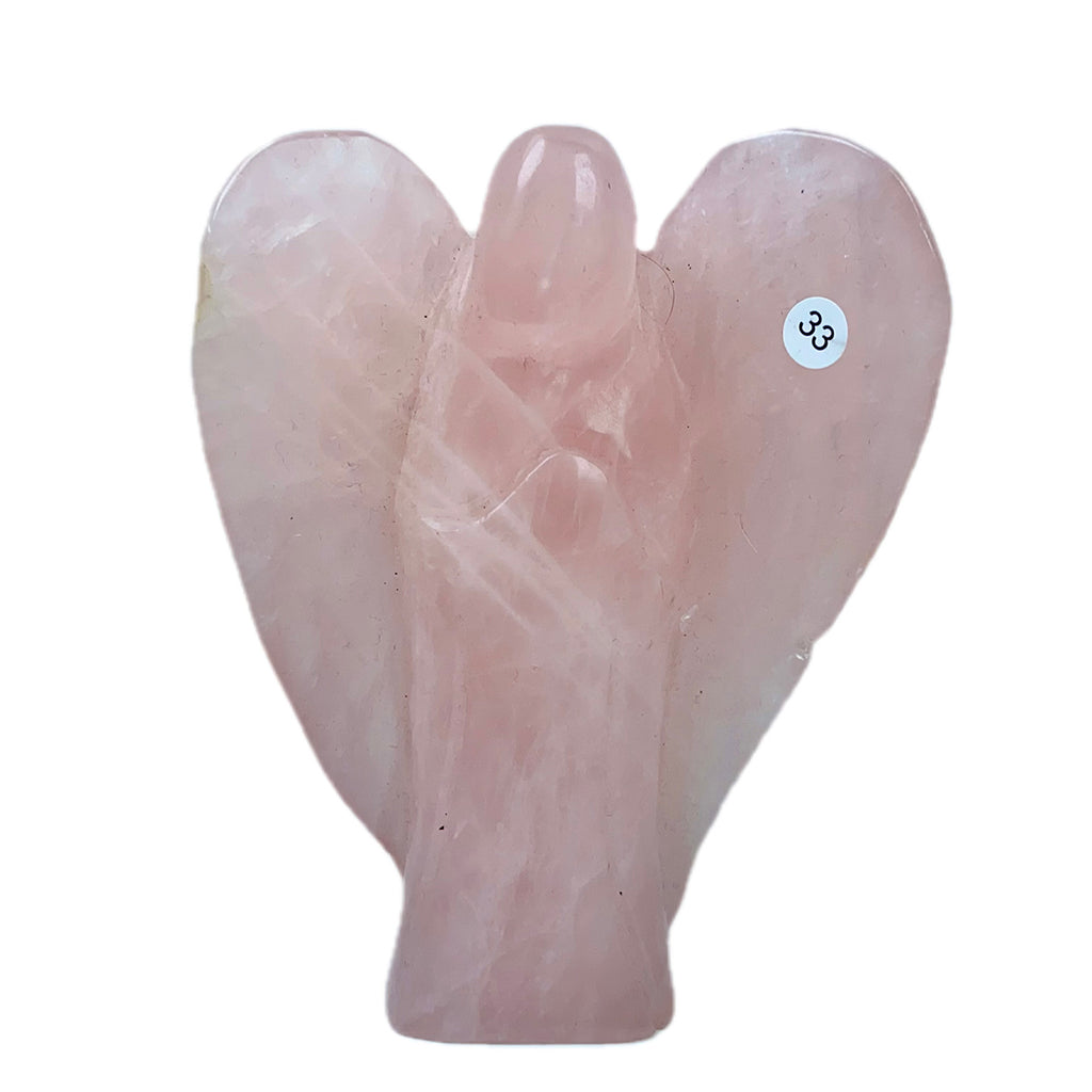 Crystal Angel Statue Hand Carved Rose Quartz Angel Model Healing Quartz Home Decor