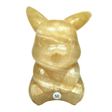 Load image into Gallery viewer, Orange Calcite Carved Cartoon Character Statue Pikichu Fluorite Stitch Sculpture Home Decoration