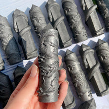 Load image into Gallery viewer, Shungite Tower/Point With Dragon &amp; Snake Carvings