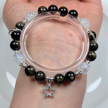 Load image into Gallery viewer, Golden Obsidian Bracelets Moonstone Bead Charm Bead Energy Gemstone Yoga Hand Jewelry
