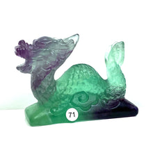 Load image into Gallery viewer, Fluorite Dragon Crystal Animal Carving Clear Quartz Crafts Healing Energy Stone Fashion Home Decoration