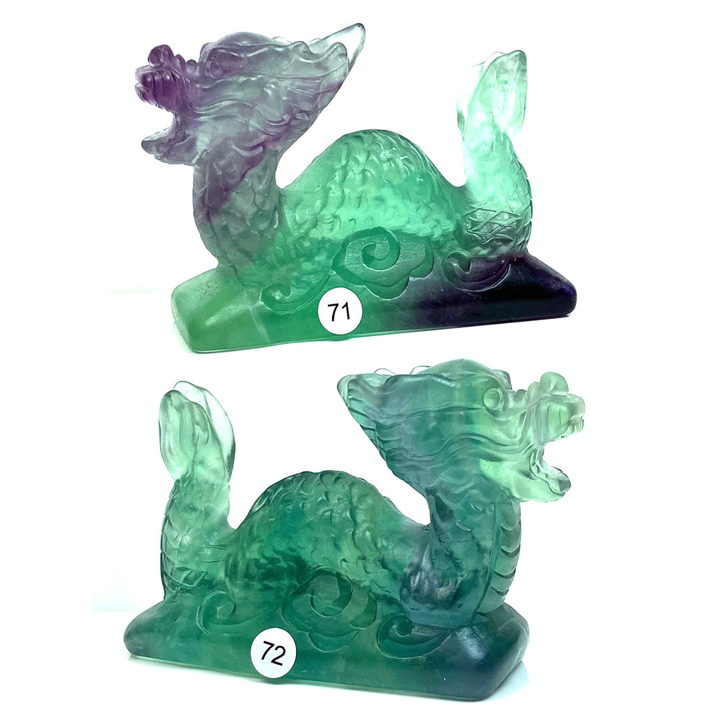 Fluorite Dragon Crystal Animal Carving Clear Quartz Crafts Healing Energy Stone Fashion Home Decoration