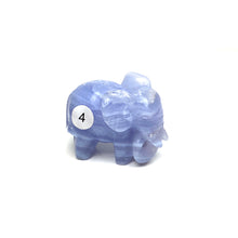 Load image into Gallery viewer, Hand Carved Blue Lace Agate Elephant Figurine crystal Animal Statue Craft Chakra Meditation Home Decor