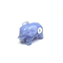 Load image into Gallery viewer, Hand Carved Blue Lace Agate Elephant Figurine crystal Animal Statue Craft Chakra Meditation Home Decor