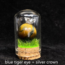 Load image into Gallery viewer, Tiger Eye Stone Sphere With Silver / Gold Crown