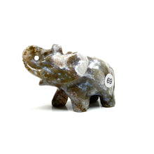 Load image into Gallery viewer, Moss Agate Elephant Carving Animal Sculpture Healing Christmas Home Decoration