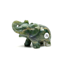 Load image into Gallery viewer, Moss Agate Elephant Carving Animal Sculpture Healing Christmas Home Decoration