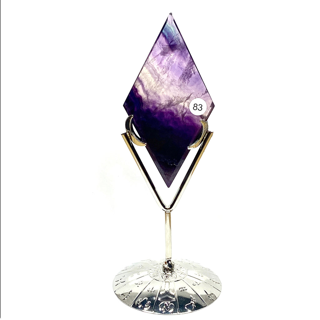 Fluorite Rhombus Mineral Crystal Polished Quartz Reiki Healing Gemstone Room Decoration