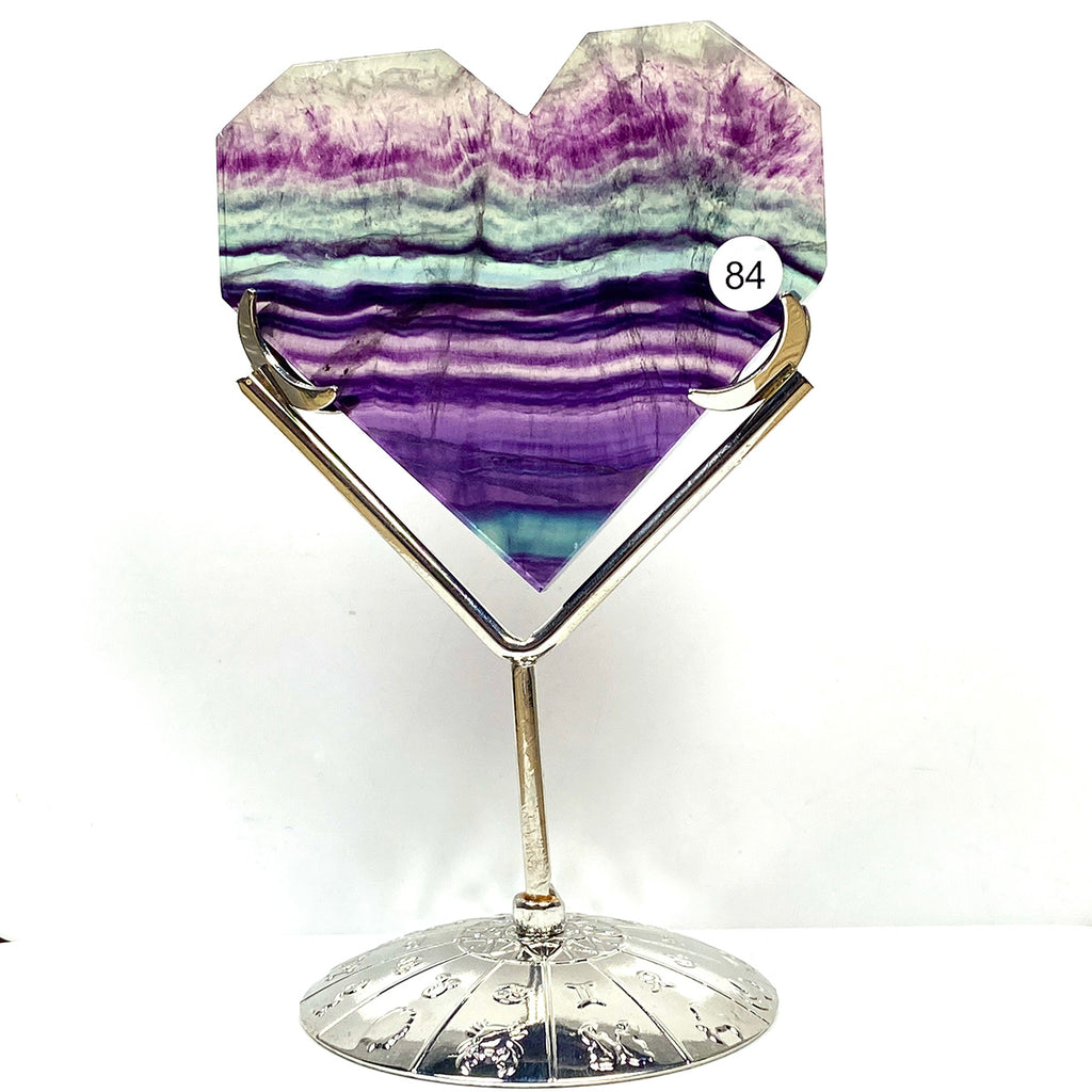 Fluorite Heart Gemstones Minerals Wicca Spiritual Reiki Ornaments Home Decoration