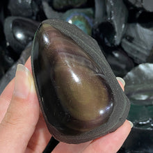 Load image into Gallery viewer, Rainbow Obsidian Raw Stone good flash